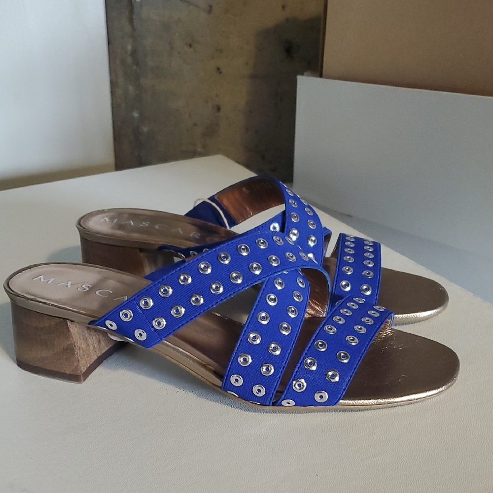 Mascara Blue Studded Women's Sandals